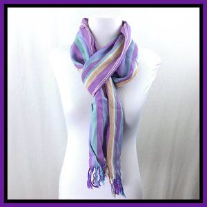 Striped Scarf w/ Fringe